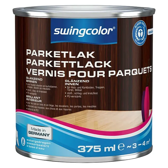 swingcolor Parketlak - Kleurloos, 375 ml, Glanzend - Vooraanzicht