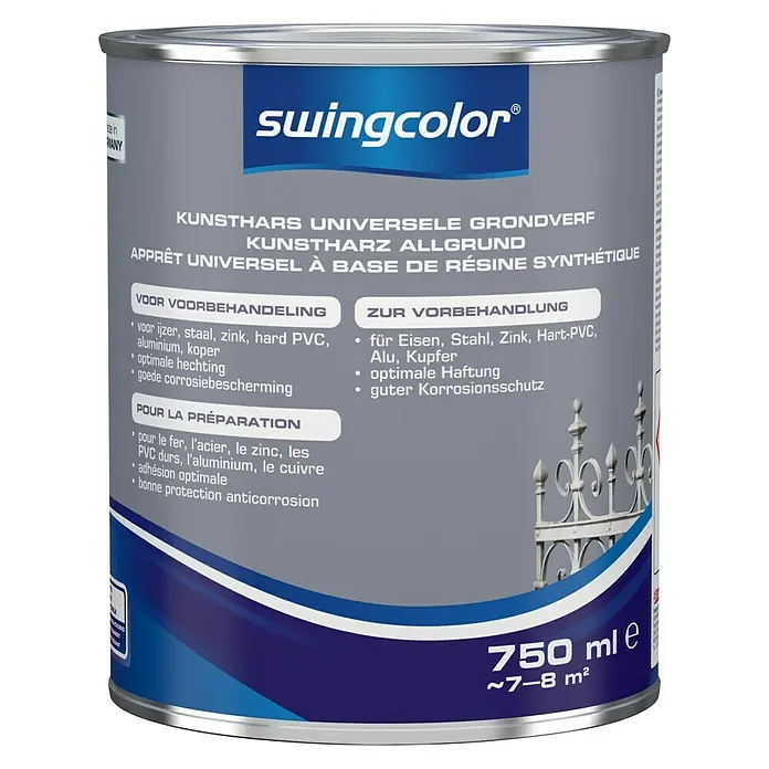 swingcolor Grondverf Universeel Kunsthars Wit - Wit, 750 ml, Zijdemat - Vooraanzicht