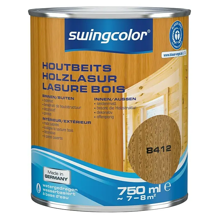swingcolor Houtbeits Teak - Teak, 750 ml, Zijdemat - Vooraanzicht