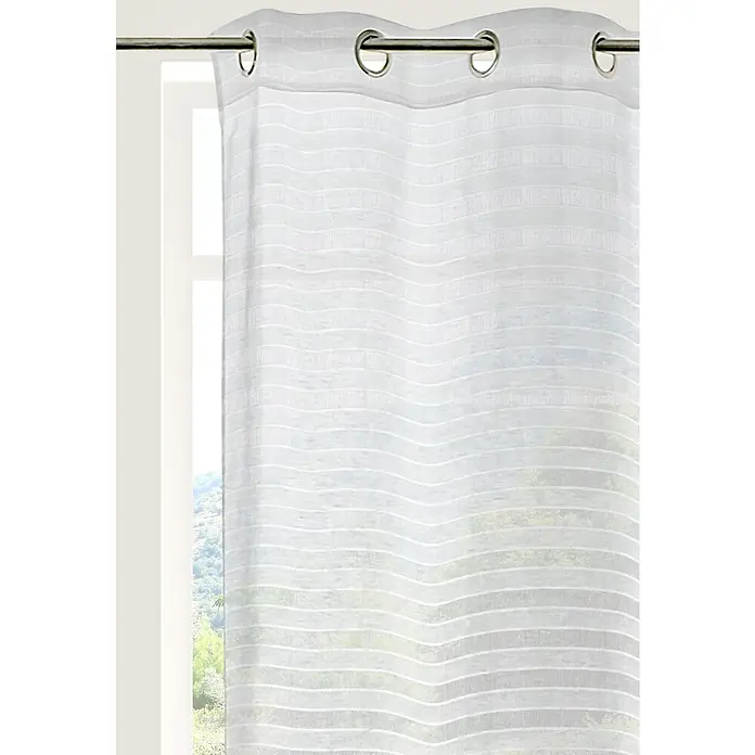 Visillo para ventana Honorine - 140 x 250 cm, 100% poliéster, Blanco - Primer plano