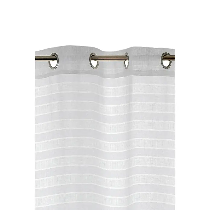 Visillo para ventana Honorine - 140 x 250 cm, 100% poliéster, Blanco - Primer plano