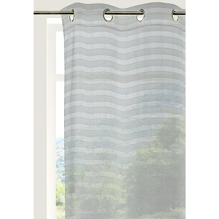 Visillo para ventana Honorine - 140 x 250 cm, 100% poliéster, Gris - Primer plano