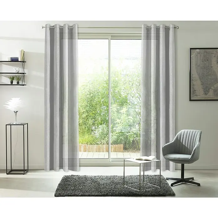Visillo para ventana Colin - An x Al: 140 x 250 cm, 100% poliéster, Blanco - Foto ambiente