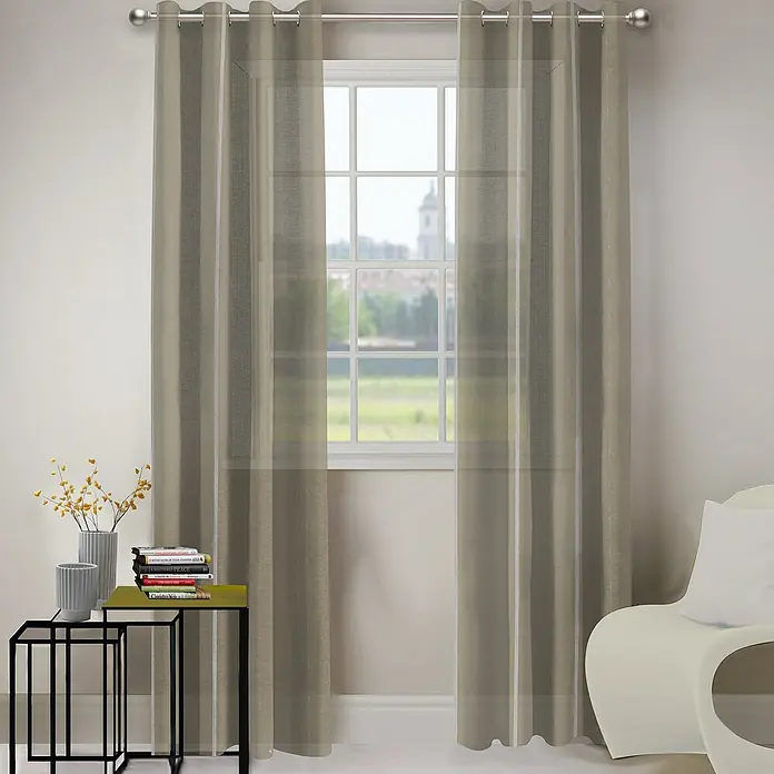 Visillo para ventana Lourmarin - An x Al: 140 x 250 cm, 100% poliéster, Beige - Foto ambiente
