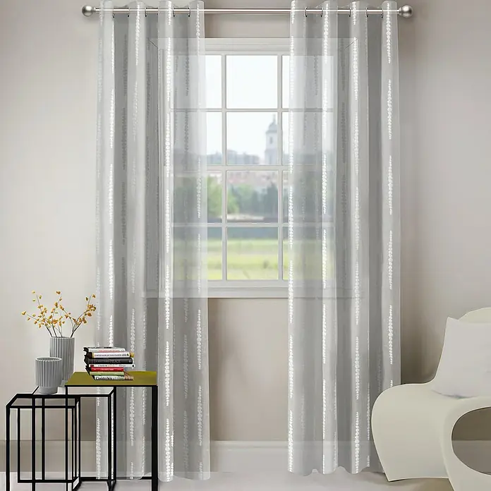 Visillo para ventana Grace Fil Coupe - An x Al: 140 x 250 cm, 100% poliéster, Blanco - Foto ambiente