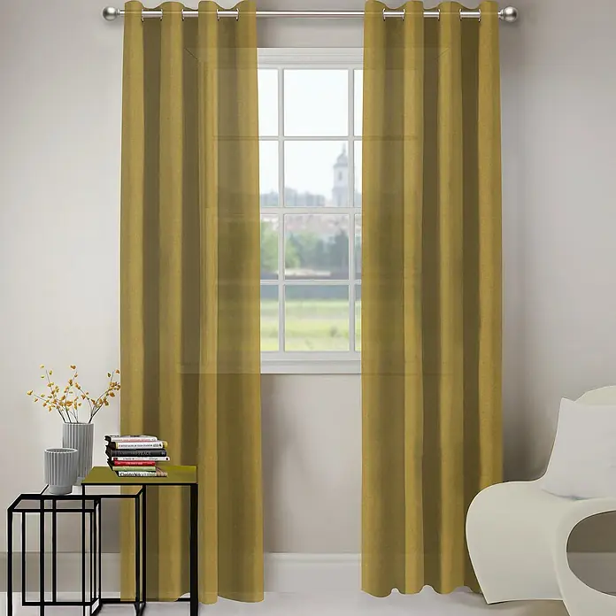 Visillo para ventana Colin - An x Al: 140 x 250 cm, 100% poliéster, Ocre - Foto ambiente