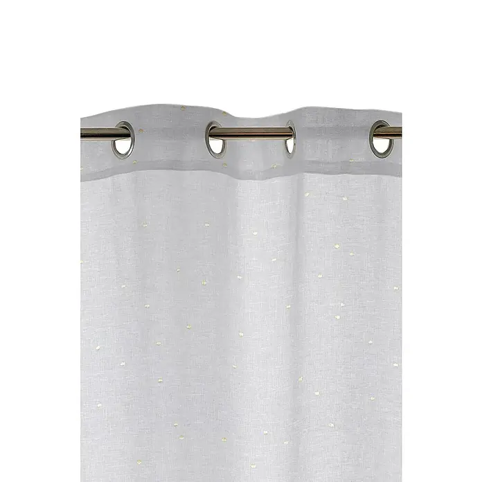 Visillo para ventana Sky - An x Al: 140 x 250 cm, 100% poliéster, Blanco/Plateado - Primer plano