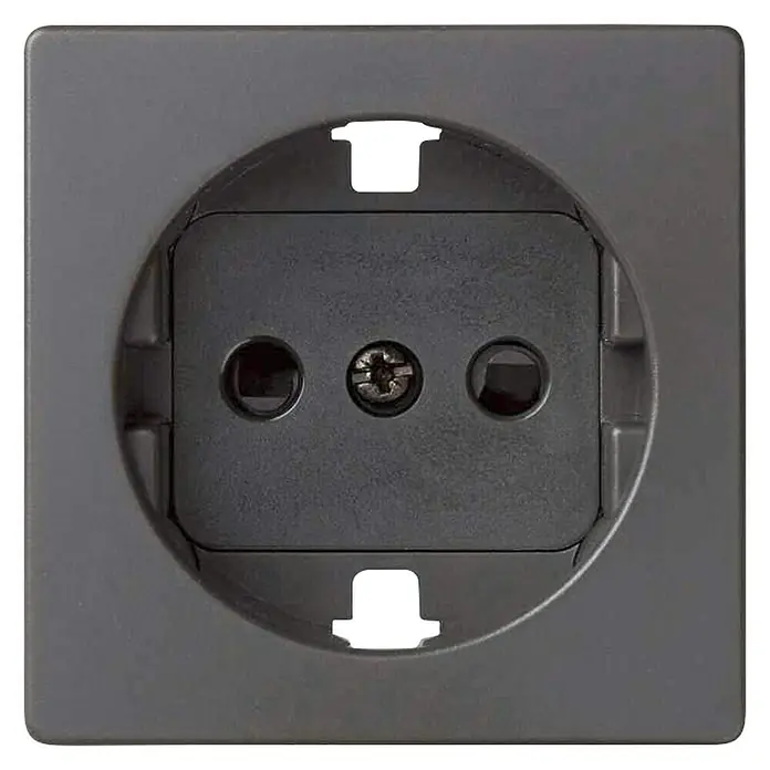 Simon 82 Tapa para mecanismo Concept enchufe - Gris, Mate, Plástico, IP20, Montaje en la pared - Vista frontal