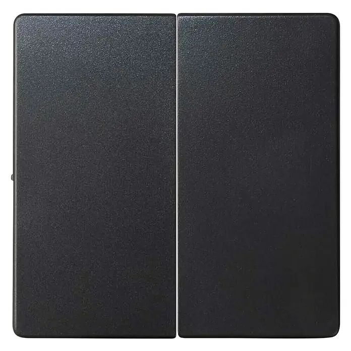 Simon 82 Mecanismo de conmutador doble Concept - Negro, Mate, Plástico, IP20 - Vista frontal