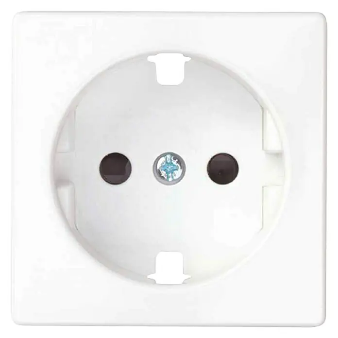 Simon 82 Tapa para mecanismo Concept enchufe - Blanco, Mate, Plástico, IP20, Montaje en la pared - Vista frontal