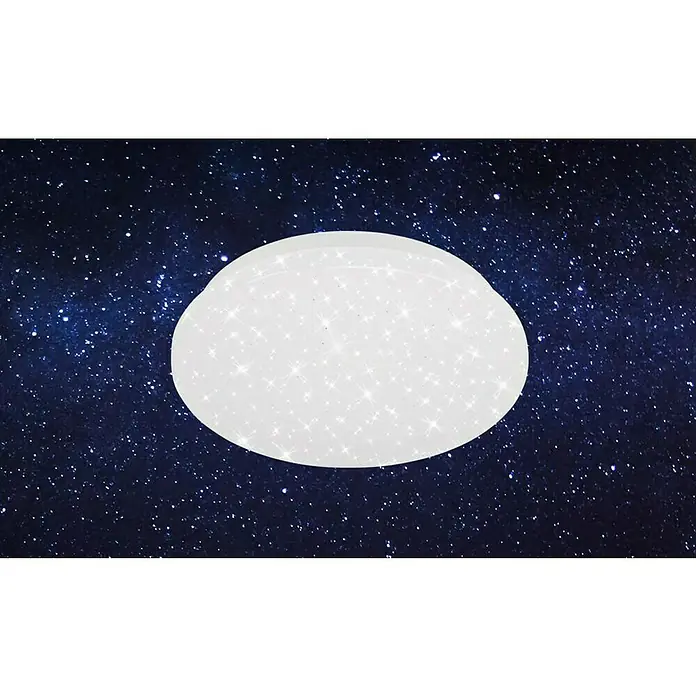 Brilo Plafón LED redondo Sterrey - 12 W, Ø x Al: 278 mm x 6,5 cm, Blanco, Blanco neutro - Producto en uso