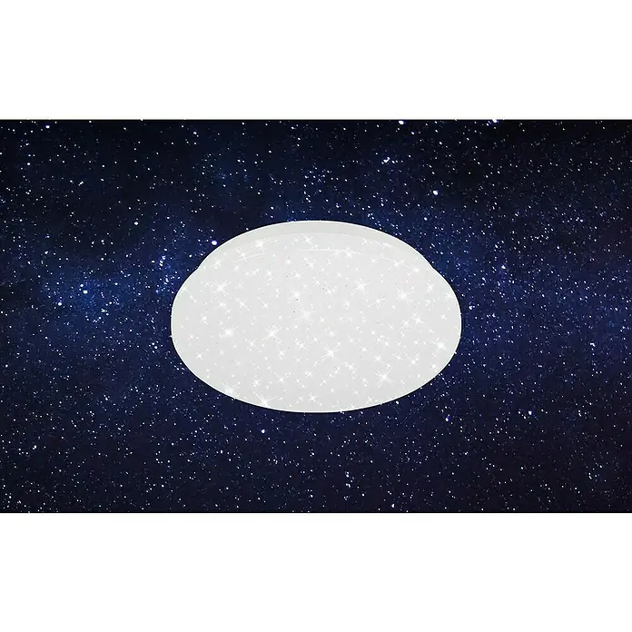 Brilo Plafón LED redondo Sterrey - 8 W, Ø x Al: 220 mm x 5,5 cm, Blanco, Blanco neutro - Producto en uso