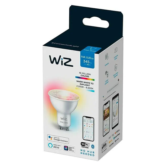 WiZ Bombilla LED inteligente WIFI - GU10, 4,8 W - Vista angular