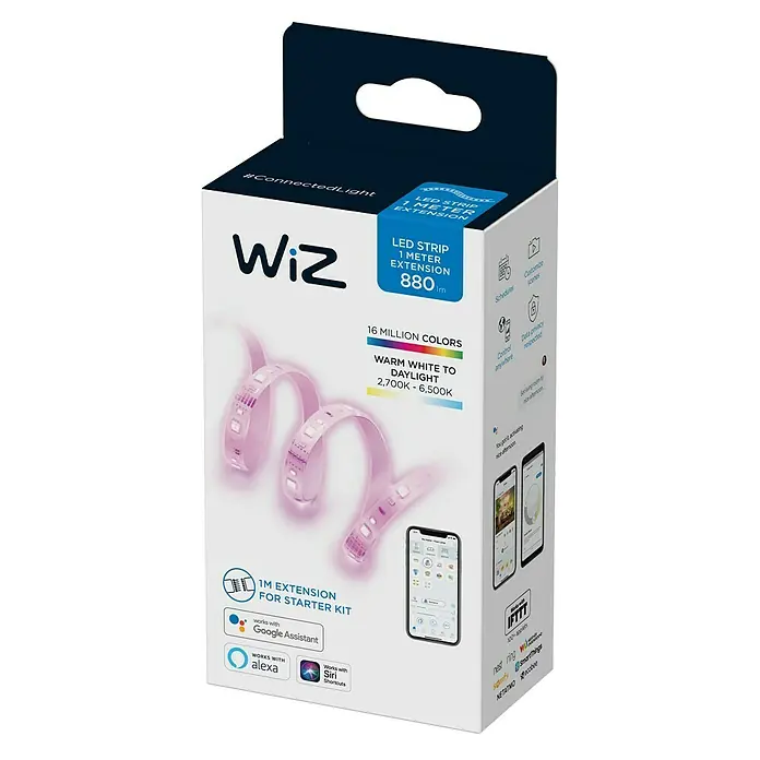 WiZ Tira LED inteligente Extensión EU - Largo: 1 m, RGB - Vista angular