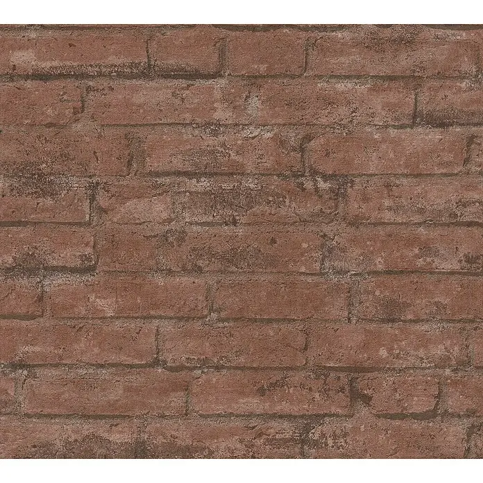 AS Creation Industrial Vliestapete Ziegelstein - Rot/Braun, Steinoptik, 10,05 x 0,53 m - Draufsicht