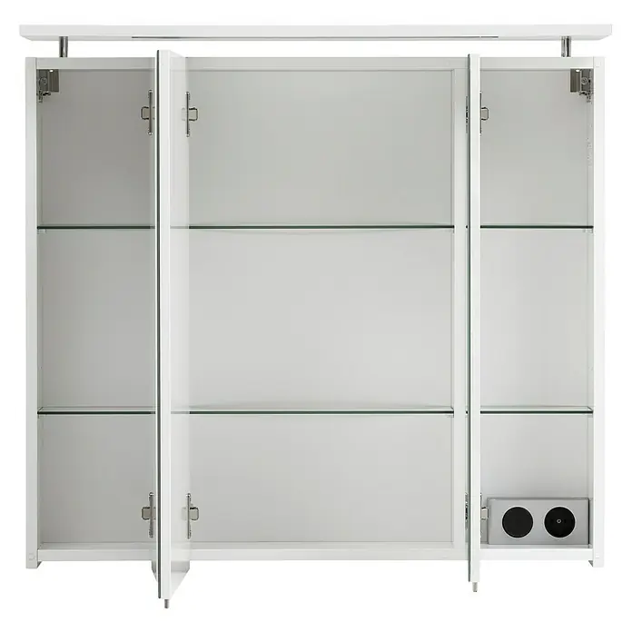 Schildmeyer LED-Spiegelschrank View - B x H: 60 x 75 cm, Mit Beleuchtung, MDF, Weiß - Vorderansicht