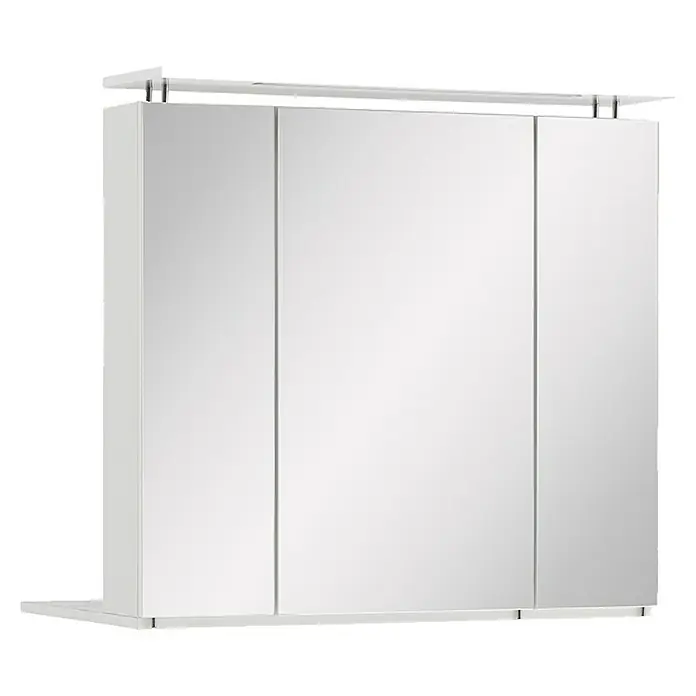 Schildmeyer LED-Spiegelschrank View - B x H: 60 x 75 cm, Mit Beleuchtung, MDF, Weiß - Diagonale Ansicht