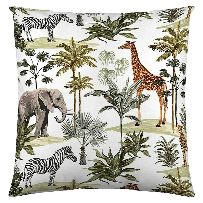 Cojín Exotic Animales - Multicolor, 45 x 45 cm, 100% algodón - Vista frontal