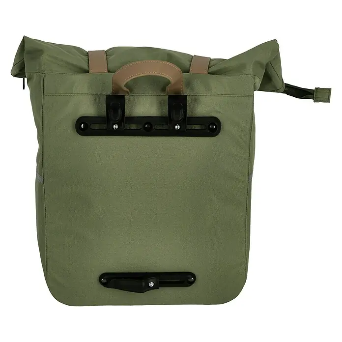 Gepäckträgertasche Retro - Volumen: 25 l, Grün, Tragegriff - Rückansicht