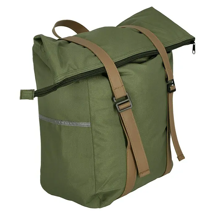Gepäckträgertasche Retro - Volumen: 25 l, Grün, Tragegriff - Diagonale Ansicht