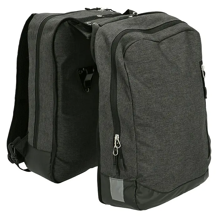 Gepäckträgertasche 2in1 - Volumen: 25 l, Schwarz - Diagonale Ansicht