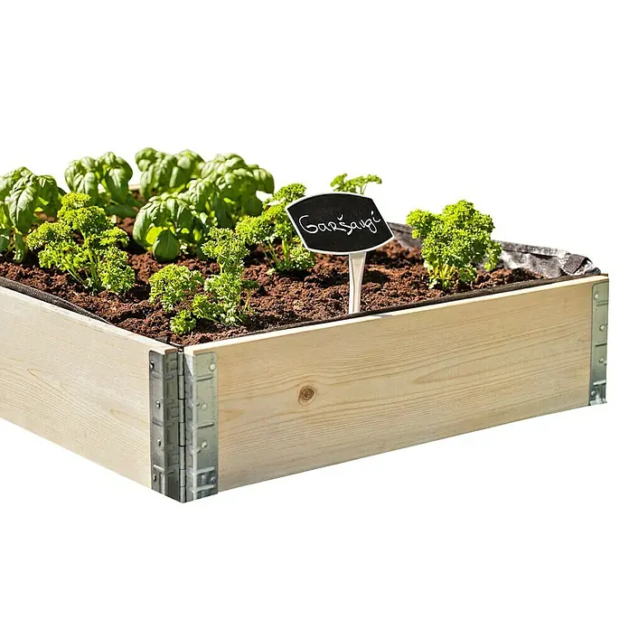 Gardol Hochbeet Palettenrahmen - 120 x 80 x 20 cm, Holz, Natur - Diagonale Ansicht