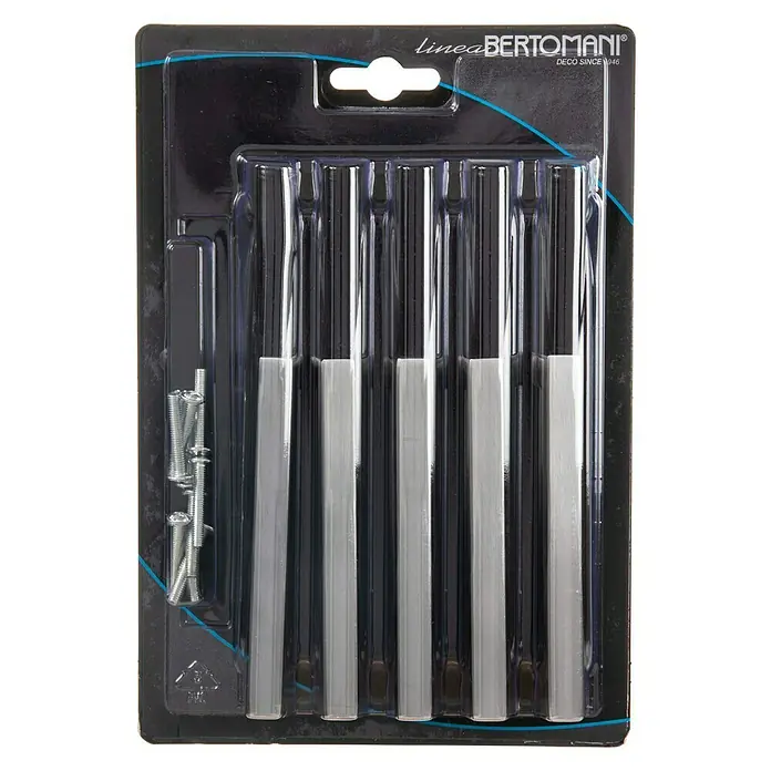 Set de tiradores para muebles Cuadrado - Largo: 96 mm, Acero inoxidable - Vista frontal