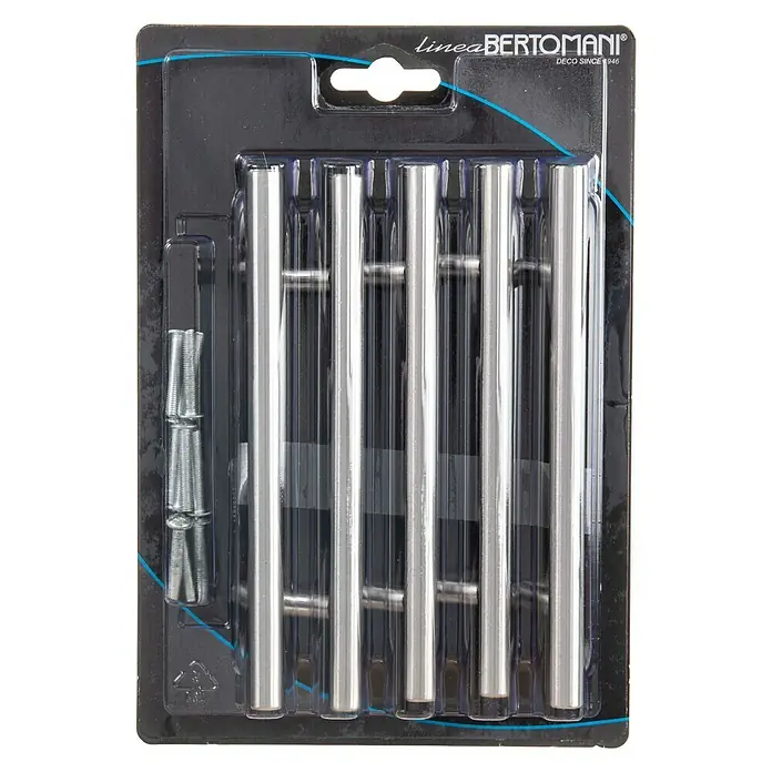 Set de tiradores para muebles - Largo: 96 mm, Acero inoxidable - Vista frontal