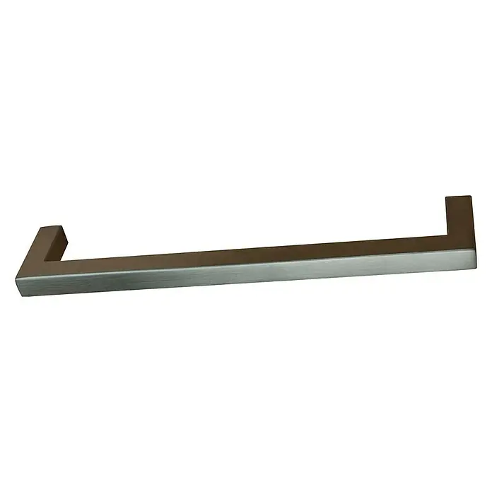 Set de tiradores para muebles Cuadrado - Largo: 128 mm, Acero inoxidable - Vista angular