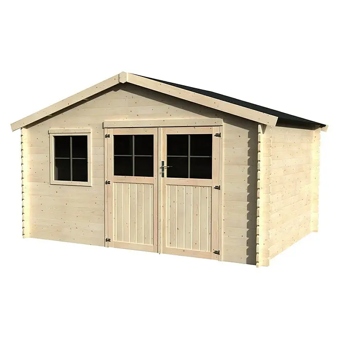 Décor et Jardin Caseta de madera Flodeal - L x An: 419 x 302 cm, Espesor de pared: 28 mm, Blanco - Vista angular