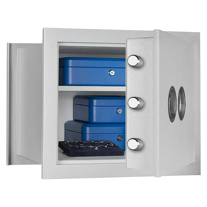 Wandtresor Wega 30-380 - 383 x 490 x 430 mm, Doppelbart-Hochsicherheitsschloss - Anwendungsbeispiel