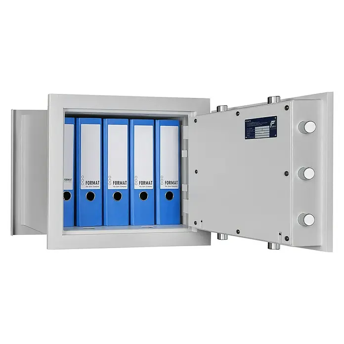 Wandtresor Wega 30-380 - 383 x 490 x 430 mm, Doppelbart-Hochsicherheitsschloss - Anwendungsbeispiel