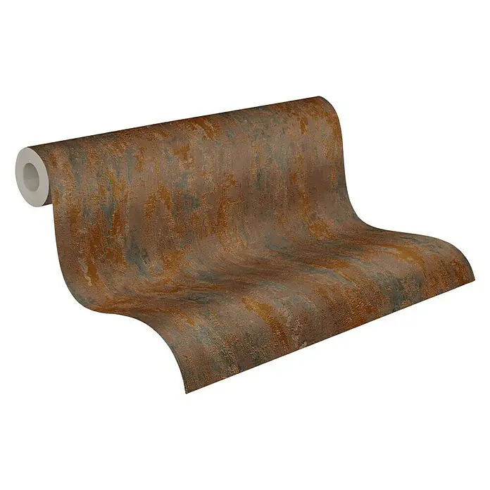 AS Creation Elements Vliestapete Patina - Braun/Kupfer, Metalloptik, 10,05 x 0,53 m - Diagonale Ansicht