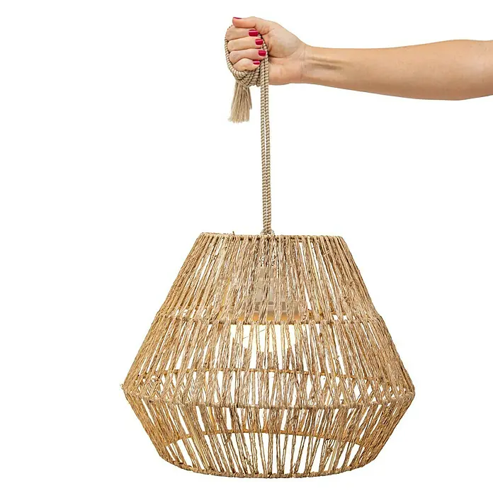 New Garden Pendelleuchte rund Sisine - 9 W, Braun, Ø x H: 40 cm x 30,5 mm - Vorderansicht