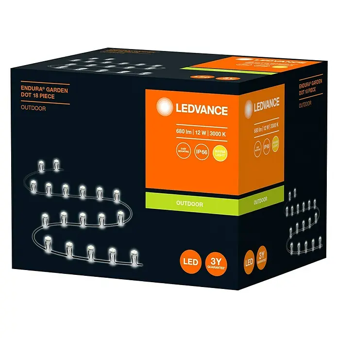 Ledvance LED-Lichterkette - Außen, 8,5 m, 18-flammig - Diagonale Ansicht