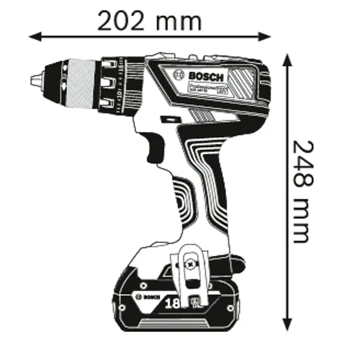 Bosch Professional Taladro atornillador percutor de batería GSB18-28 - 18 V, 2 baterías, 4 Ah, Número de revoluciones de marcha en vacío: 1.900 r.p.m.