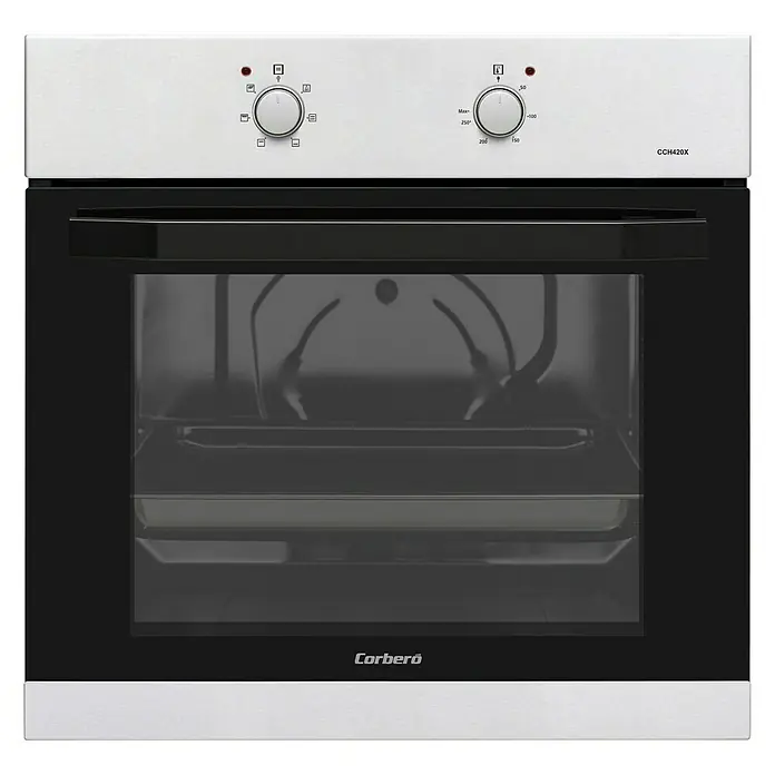 Corberó Set de horno empotrado CCHEV602X - Horno: 6 tipos de calentamiento, Zona de cocción: 4 zonas de cocción, Negro - Vista frontal