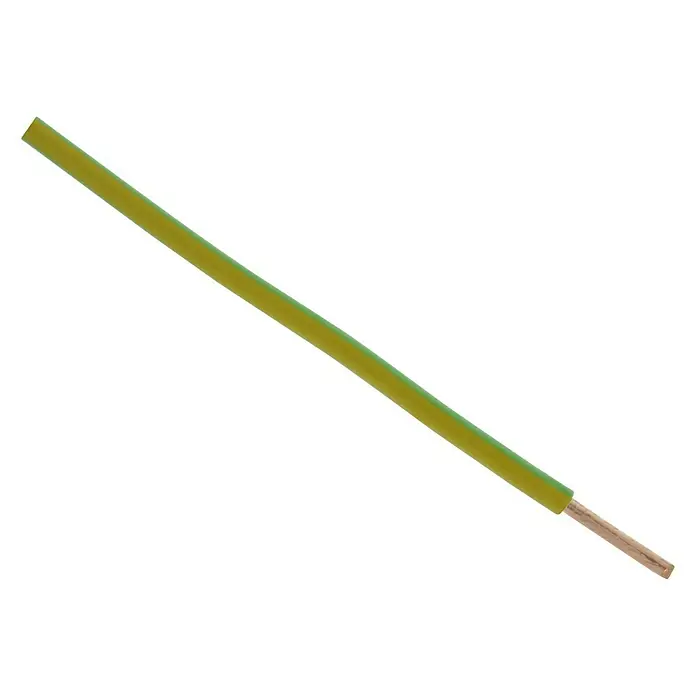 Installatiedraad 6,0 mm², 10 m geel/groen - 10 m, Groen/Geel - Diagonaal zicht