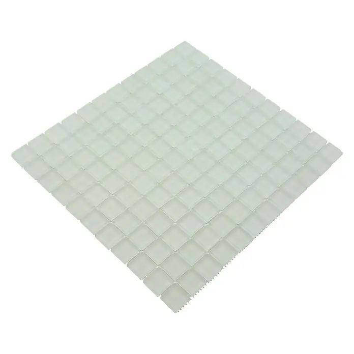Mozaïektegel vierkant glas Uni XCM 8045 - 32,7 x 30,2 cm, Wit, Mat - Diagonaal zicht