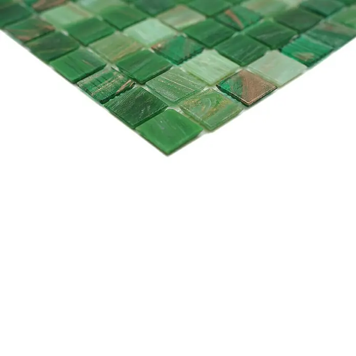 Mozaïektegel vierkant Mix GSL 550 - 32,7 x 30,5 cm, Groen, Glanzend - Close-up