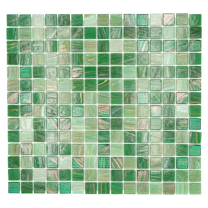 Mozaïektegel vierkant Mix GSL 550 - 32,7 x 30,5 cm, Groen, Glanzend - Bovenaanzicht