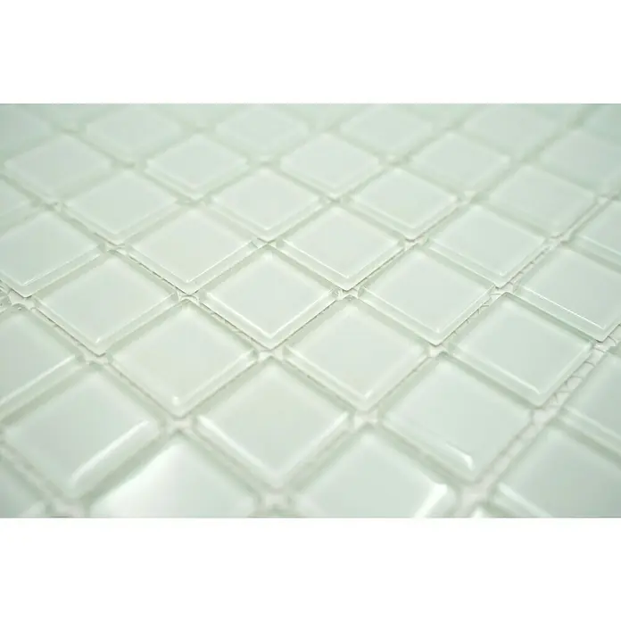 Mozaïektegel vierkant glas CM 4045 - 32,7 x 30,2 cm, Wit, Mat - Close-up