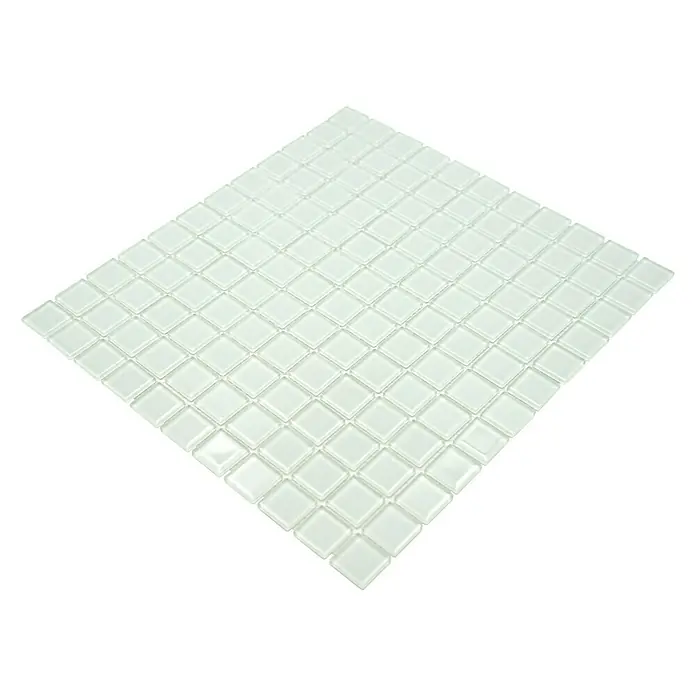 Mozaïektegel vierkant glas CM 4045 - 32,7 x 30,2 cm, Wit, Mat - Diagonaal zicht