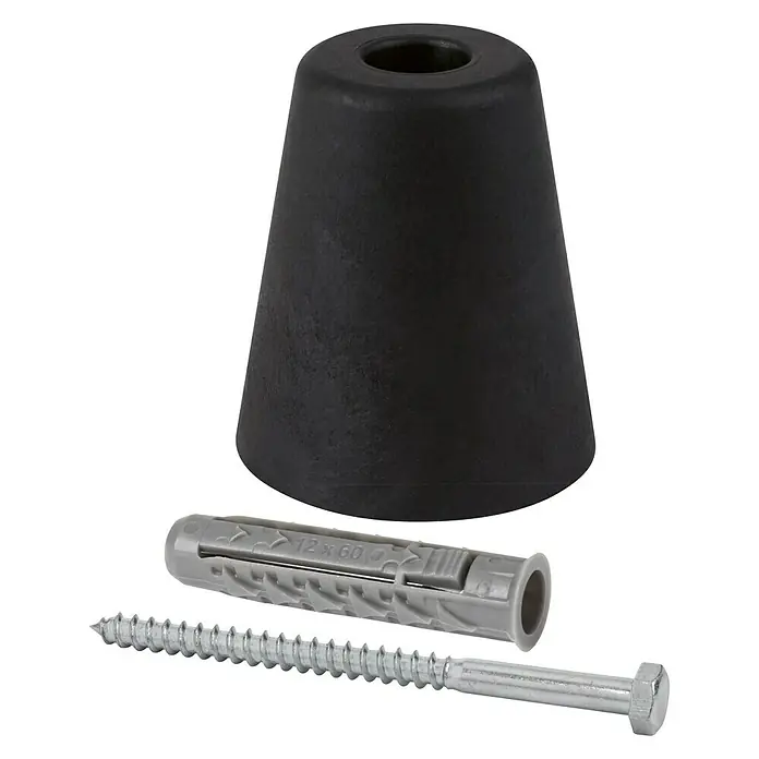 Türstopper - Ø x H: 70 x 80 mm, Schwarz - Diagonale Ansicht