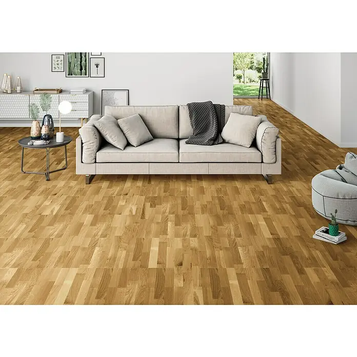 Parquet large roble natural - 1.080 x 198 x 14 mm, Efecto madera - Foto ambiente