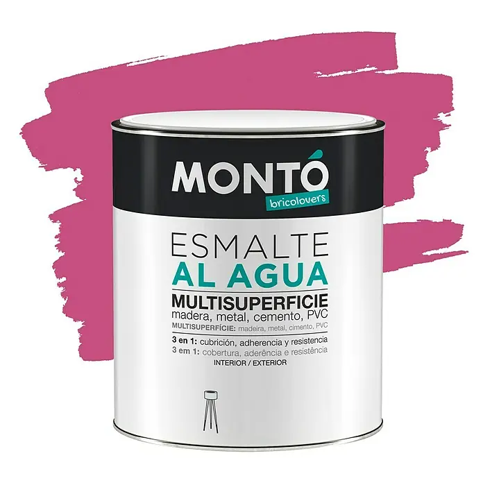 Montó Bricolovers Esmalte de color Multisuperficie - Fucsia, 750 ml, Satinado - Vista frontal