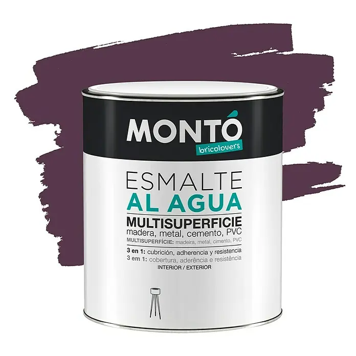 Montó Bricolovers Esmalte de color Multisuperficie - Violeta silvestre, 750 ml, Satinado - Vista frontal