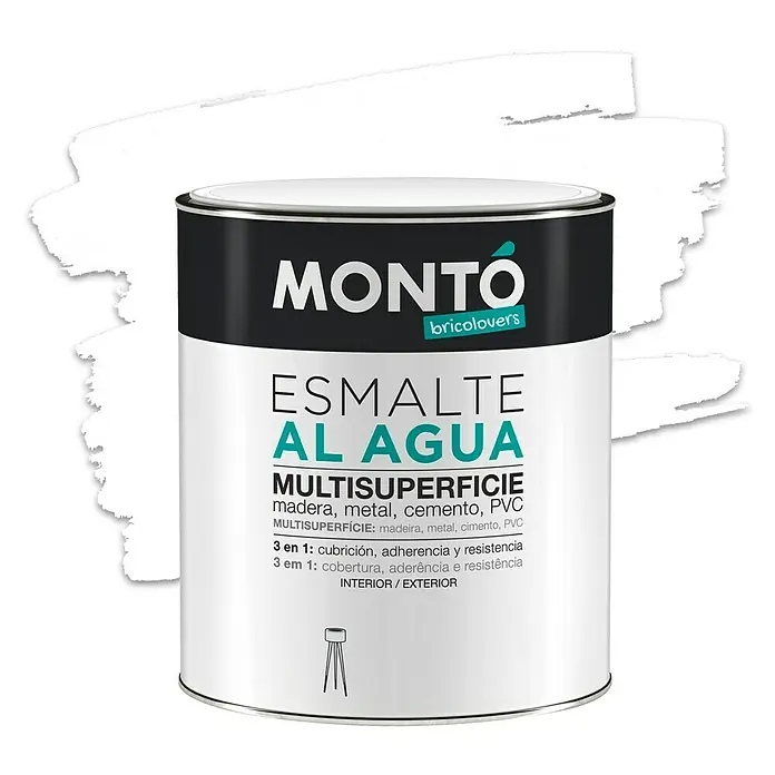 Montó Bricolovers Esmalte de color Multisuperficie - Blanco, 750 ml, Satinado - Vista frontal