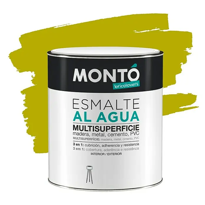 Montó Bricolovers Esmalte de color Multisuperficie - Lima fresca, 750 ml, Satinado - Vista frontal