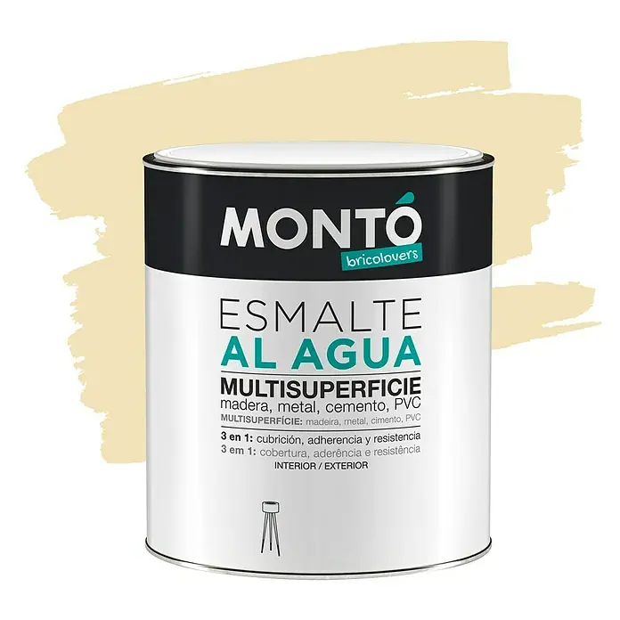 Montó Bricolovers Esmalte de color Multisuperficie - Vainilla, 750 ml, Mate - Vista frontal